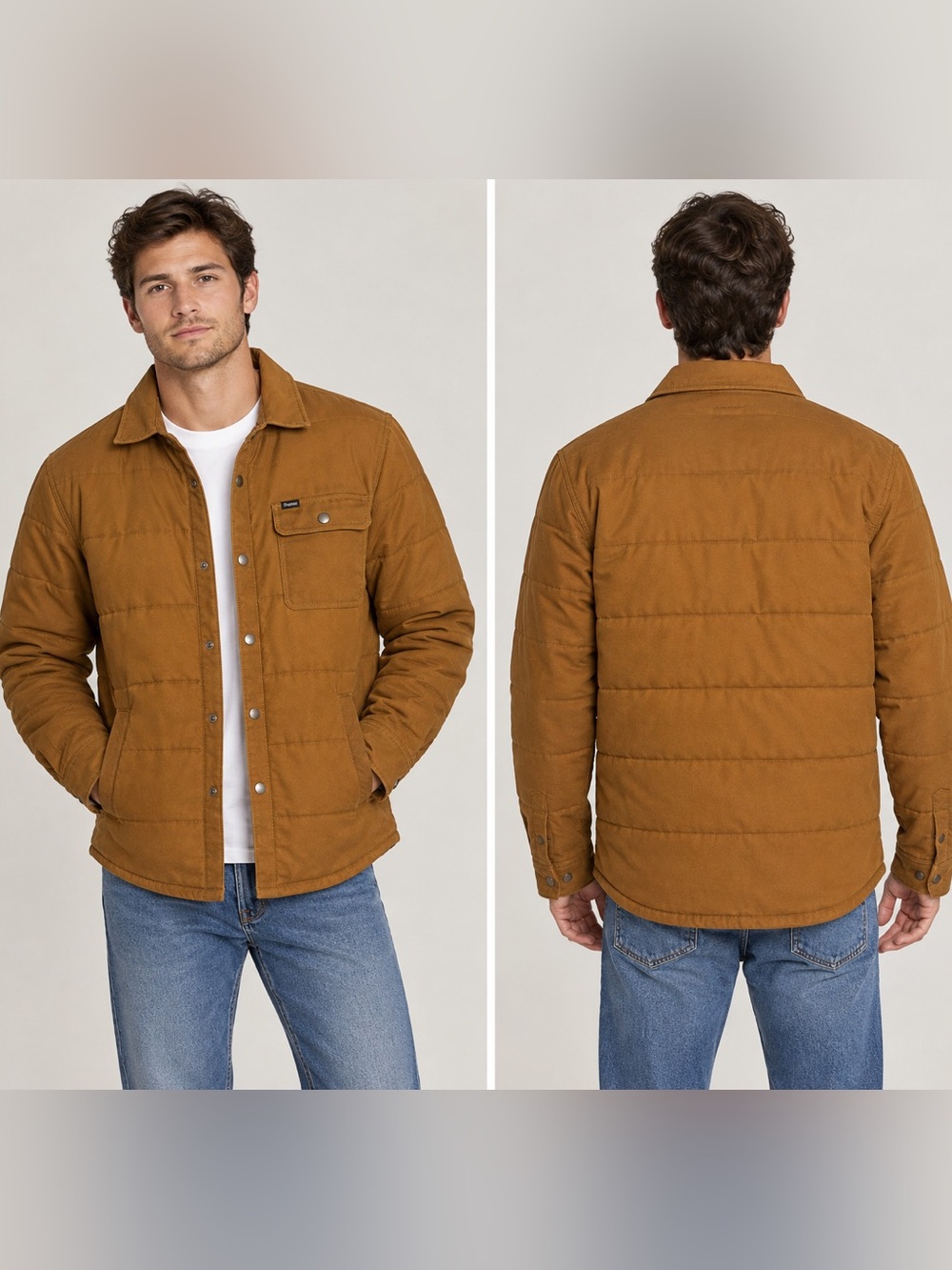 Brixton 100% cotton Men's Quilted Jacket in Brown